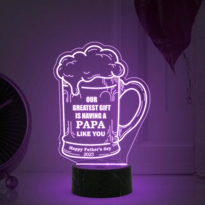 Beer Mug Design Acrylic Table lamp gifr for Father's Day with Multicolored Light